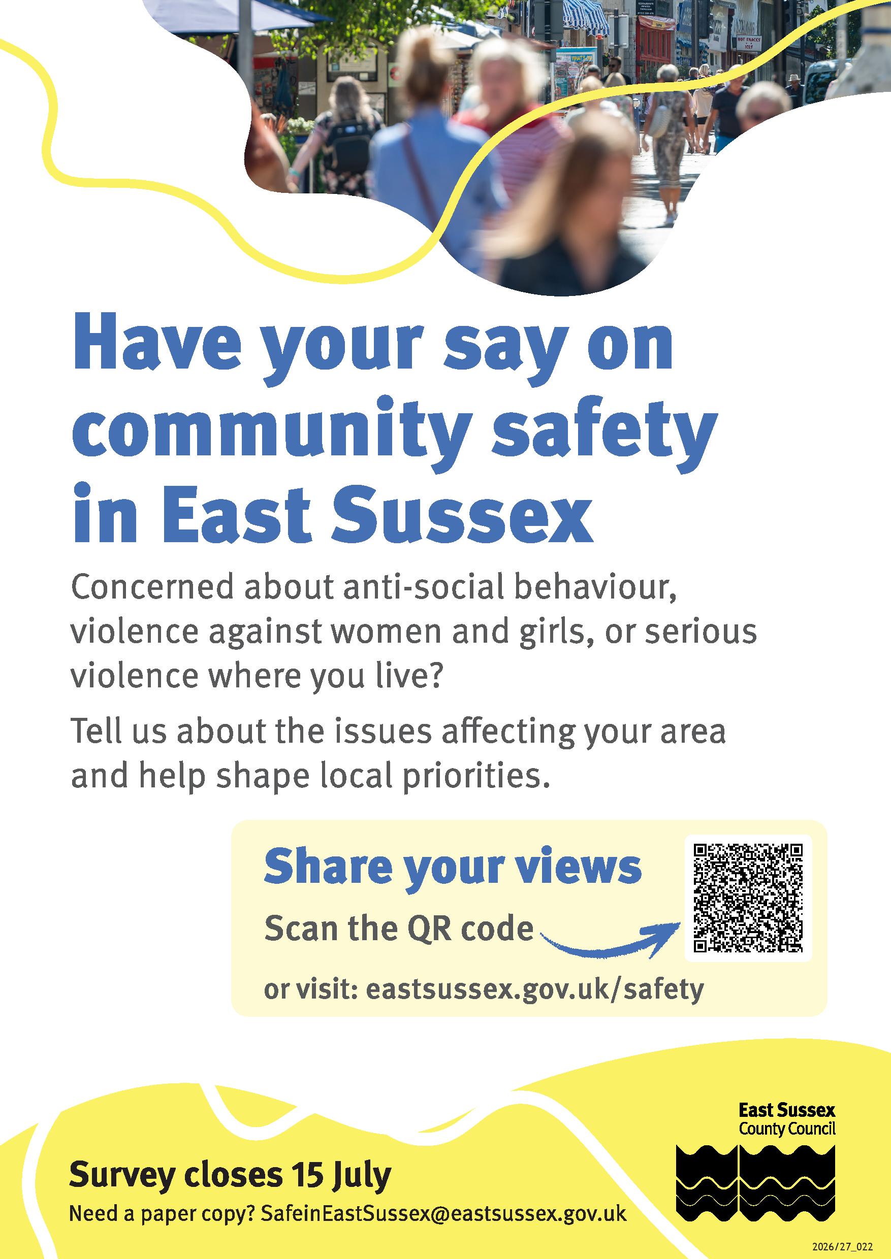 Share your views for a safer East Sussex 2026